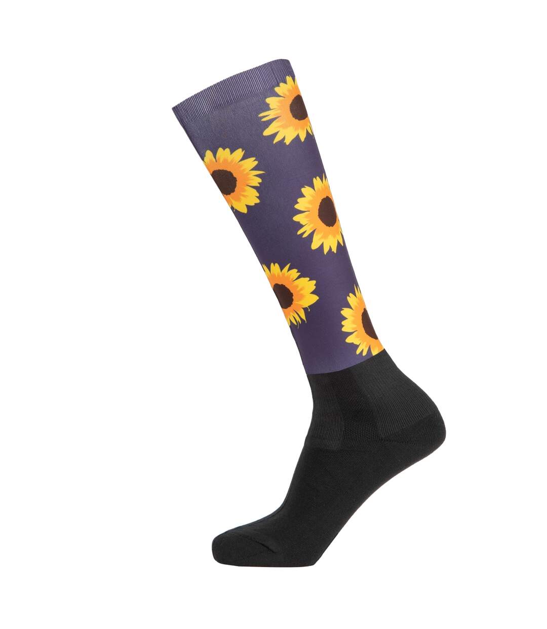 Chaussettes hauteur genoux hyde park adulte bleu marine / jaune Aubrion-1