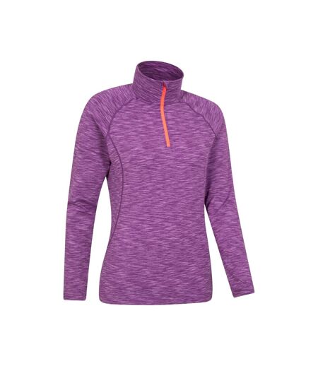 Womens/ladies Bend & Stretch Half Zip Midlayer Berry Mountain Warehouse