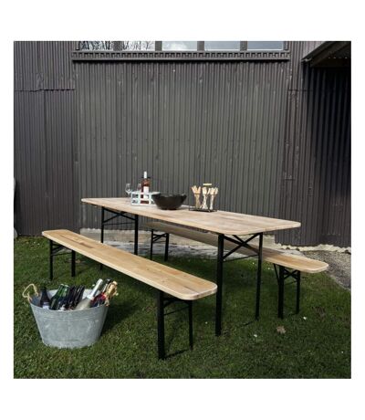 Ensemble table et 2 bancs de jardin Brasserie