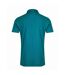 Mens miles pique natural polo shirt peacock blue Weird Fish