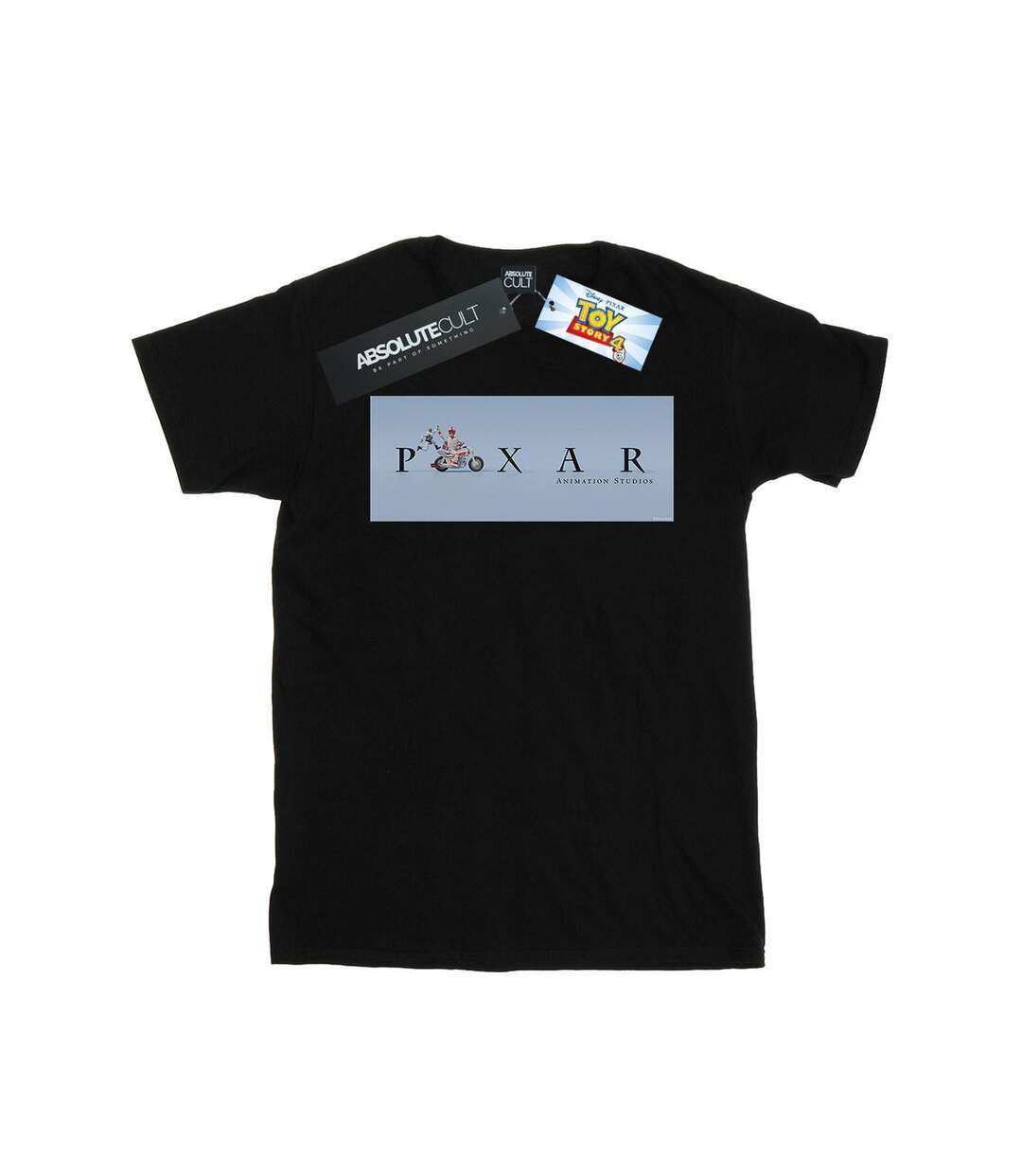 Disney Womens/Ladies Toy Story 4 Duke Caboom Pixar Studios Logo Coton Boyfriend T-Shirt (Noir) - UTBI47068-1