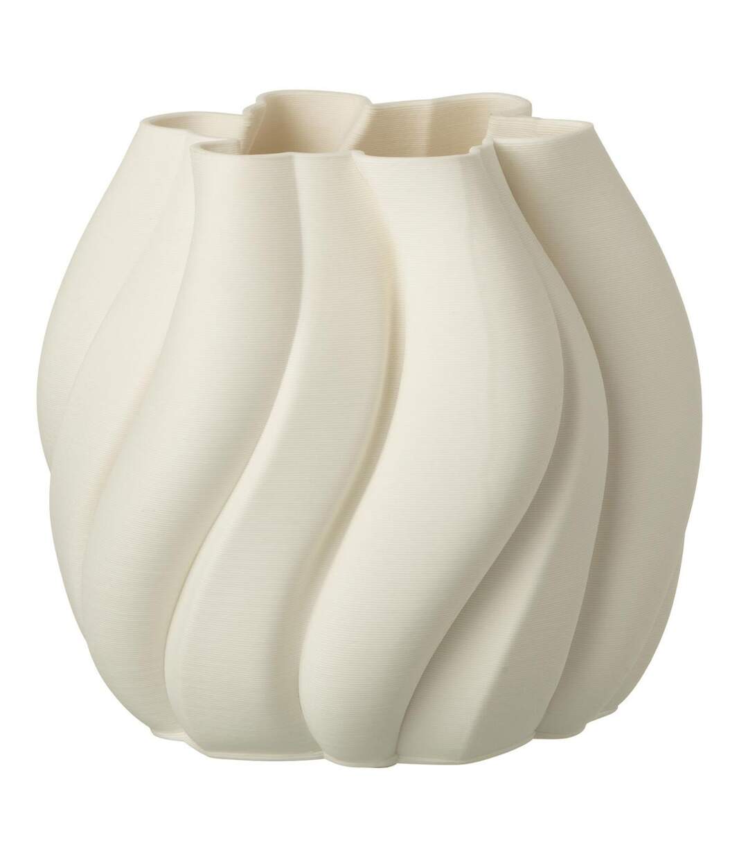 Vase Déco en Porcelaine Impression 3D 22cm Blanc-1