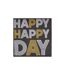 Lot de 20 Serviettes en Papier Happy Birthday 25x25cm Noir-1