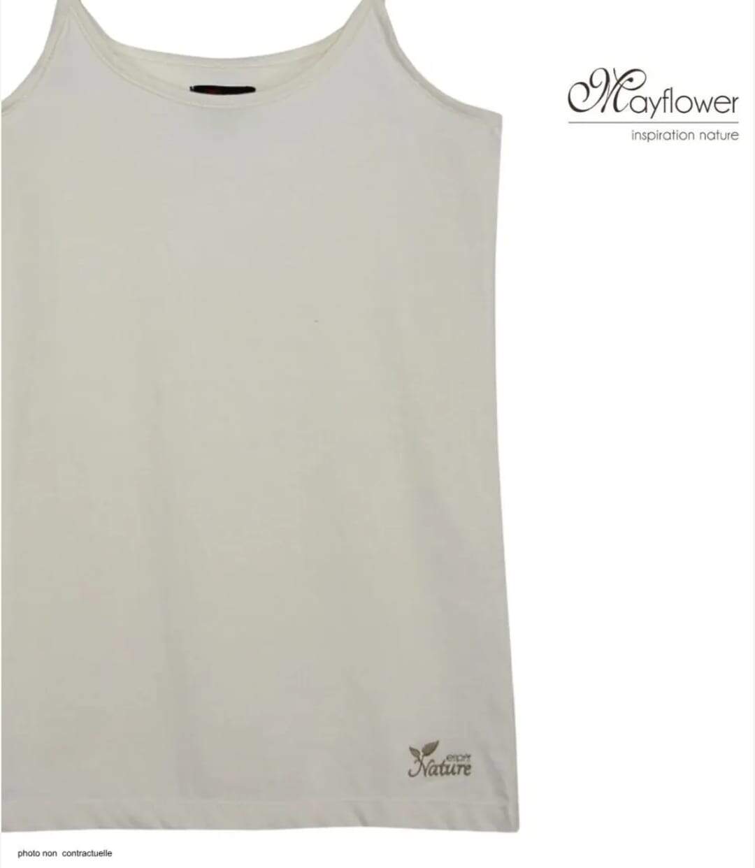 Top à fines bretelles MAYFLOWER LINNA2 écru : la douceur d'une broderie en coton pour illuminer votre été-4