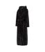Womens/ladies Plain Hooded Robe Black Biba-3