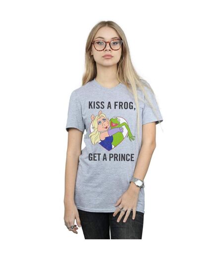Disney Womens/Ladies The Muppets Kiss A Frog - T-shirt boyfriend en coton (Gris sportif) - UTBI41124