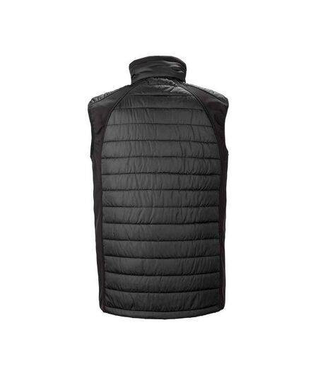 Unisex adult compass softshell padded gilet black Result Genuine Recycled