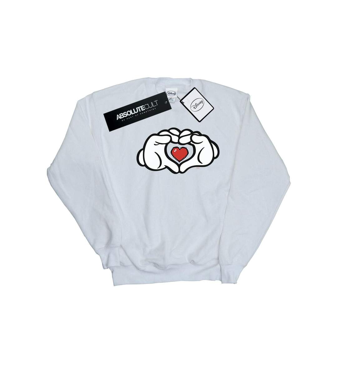 Disney Sweatshirt Womens/Ladies Mickey Mouse Heart Hands (Blanc) - UTBI27404-1