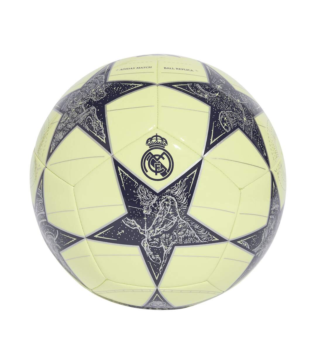 Ballon De Foot Motif/style Real Madrid Cf Uefa Champions League Taille 5 Vert Clair Gris Argent Métallisé Adidas-2