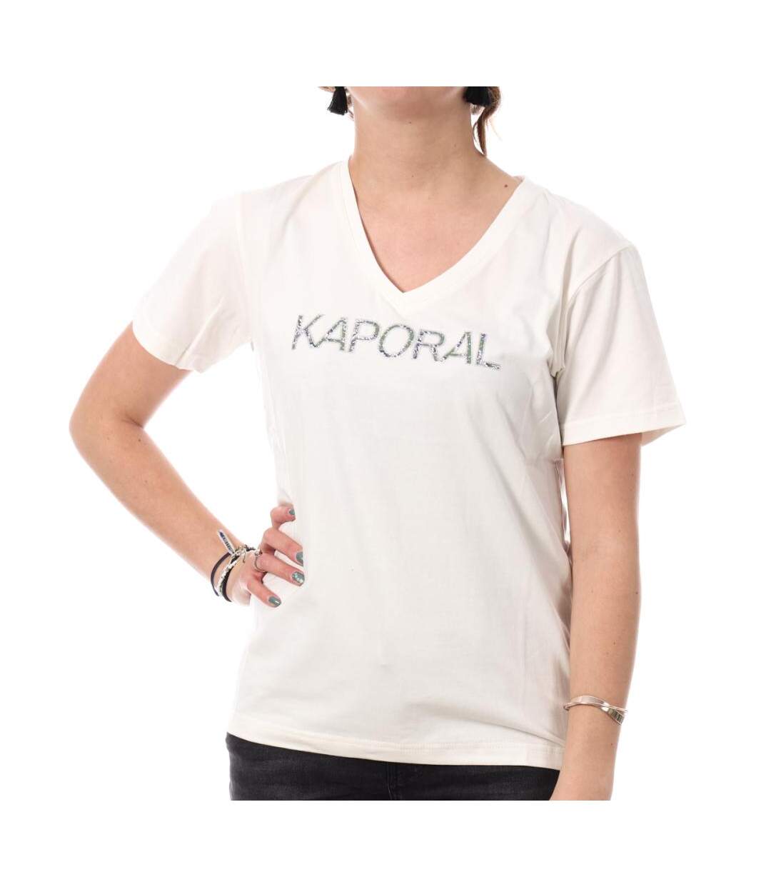 T-shirt Blanc Femme Kaporal SELIVH - L-1