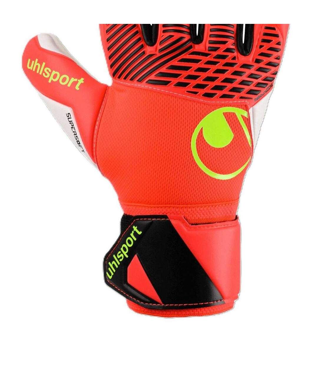 Gants De Gardien De But Fangmaschine Half Negative Adulte Rouge Fluo UHL Sport-3