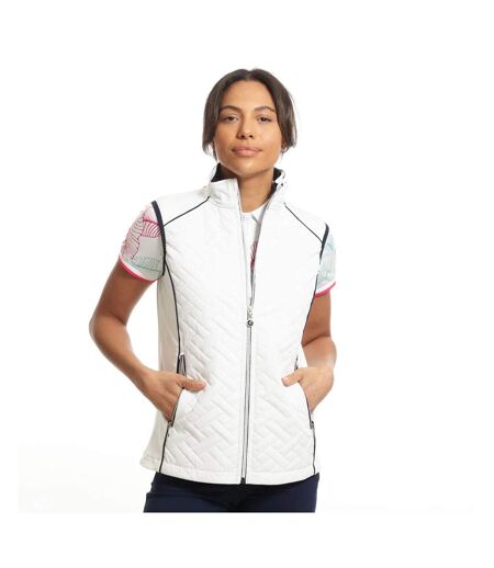 Womens/ladies contrast piping padded golf gilet white/navy Island Green