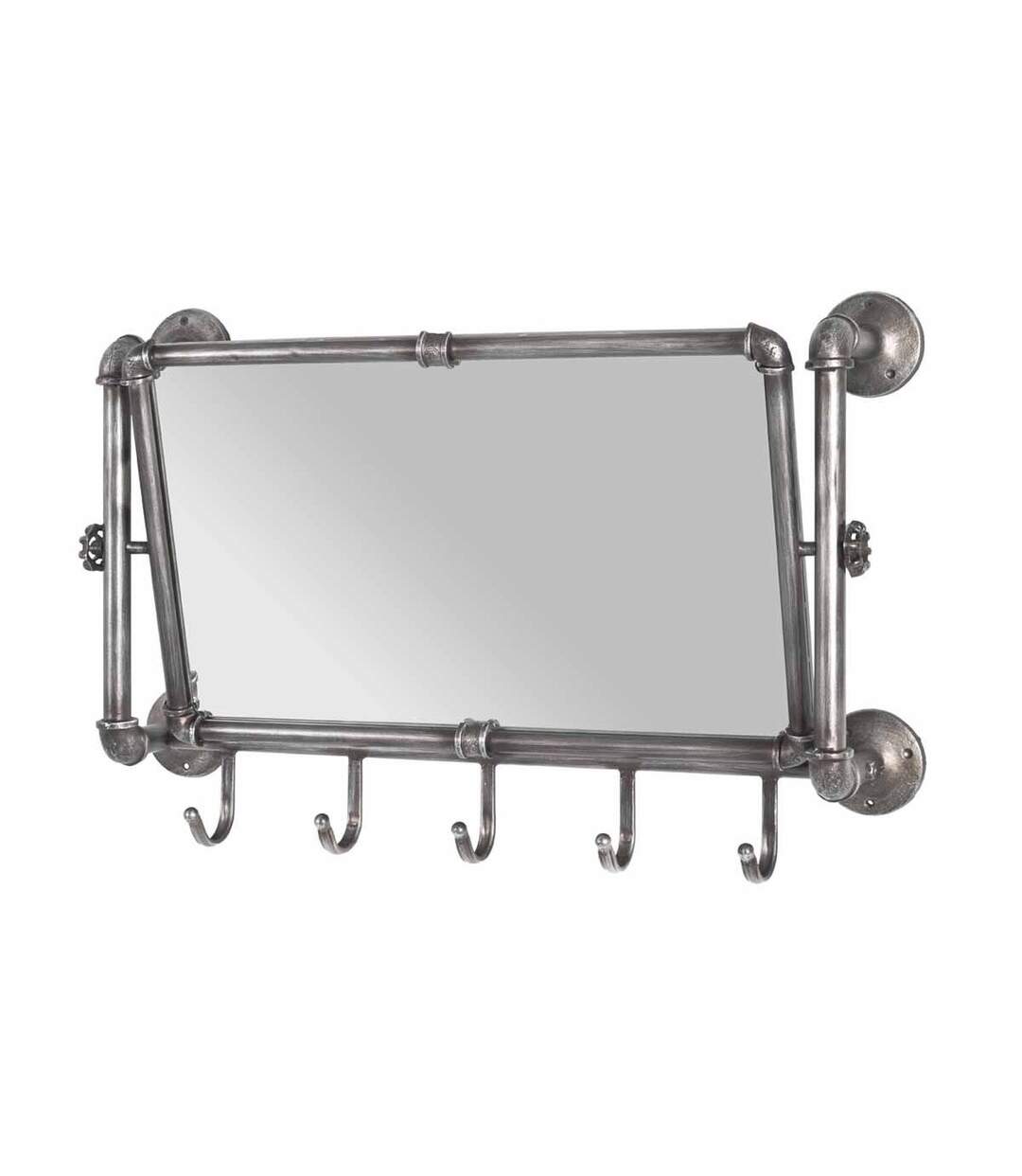 Patère Murale & Miroir Cervin 75cm Anthracite-1