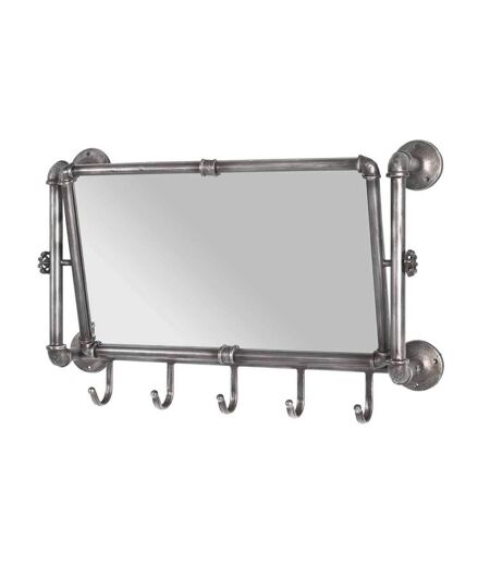 Patère Murale & Miroir Cervin 75cm Anthracite