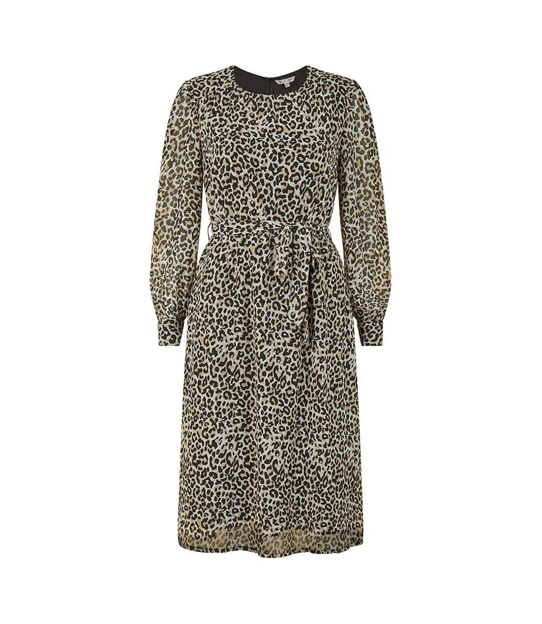 Robe Patineuse Motif/style Imprimé Léopard Femme Marron Noir Yumi-2