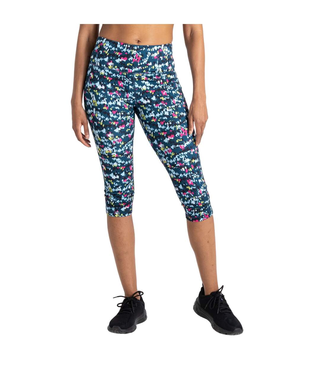 Legging ¾ À Taille Élastiquée Motif/style Imprimé Influential Femme Bleu Nuit Imprimé Dare 2B-4
