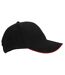 Adultes Unisex Athleisure Cotton Baseball Cap Noir Rouge Classique Beechfield-2