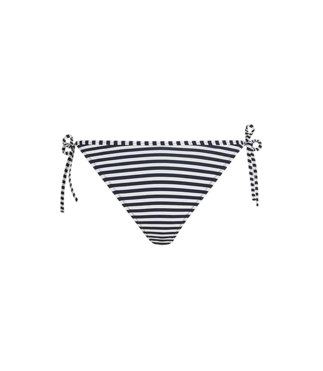 Womens/ladies Scheeky Striped Side Tie Bikini Bottoms White Black Tommy Jeans-2