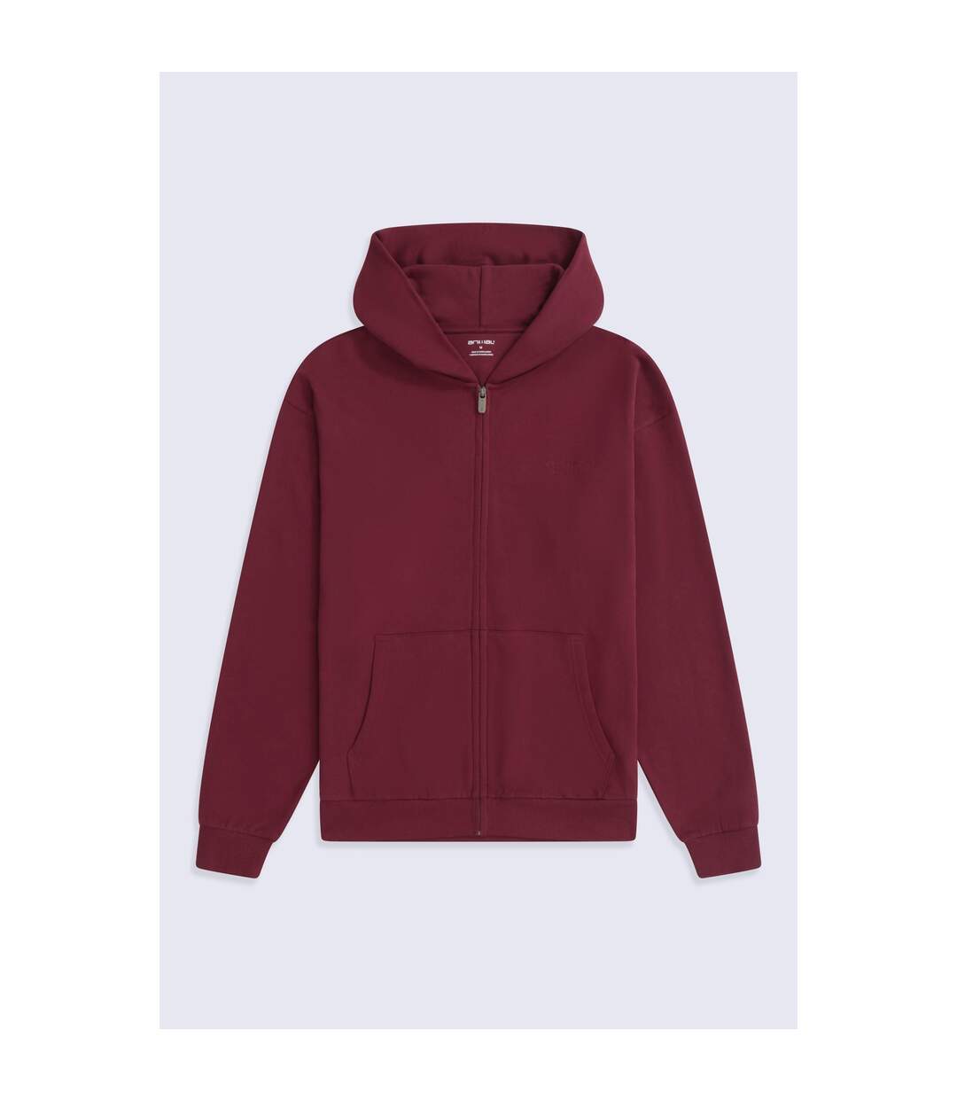 Mens Icon Logo Full Zip Hoodie Burgundy Animal-1