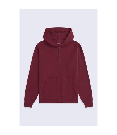 Mens Icon Logo Full Zip Hoodie Burgundy Animal