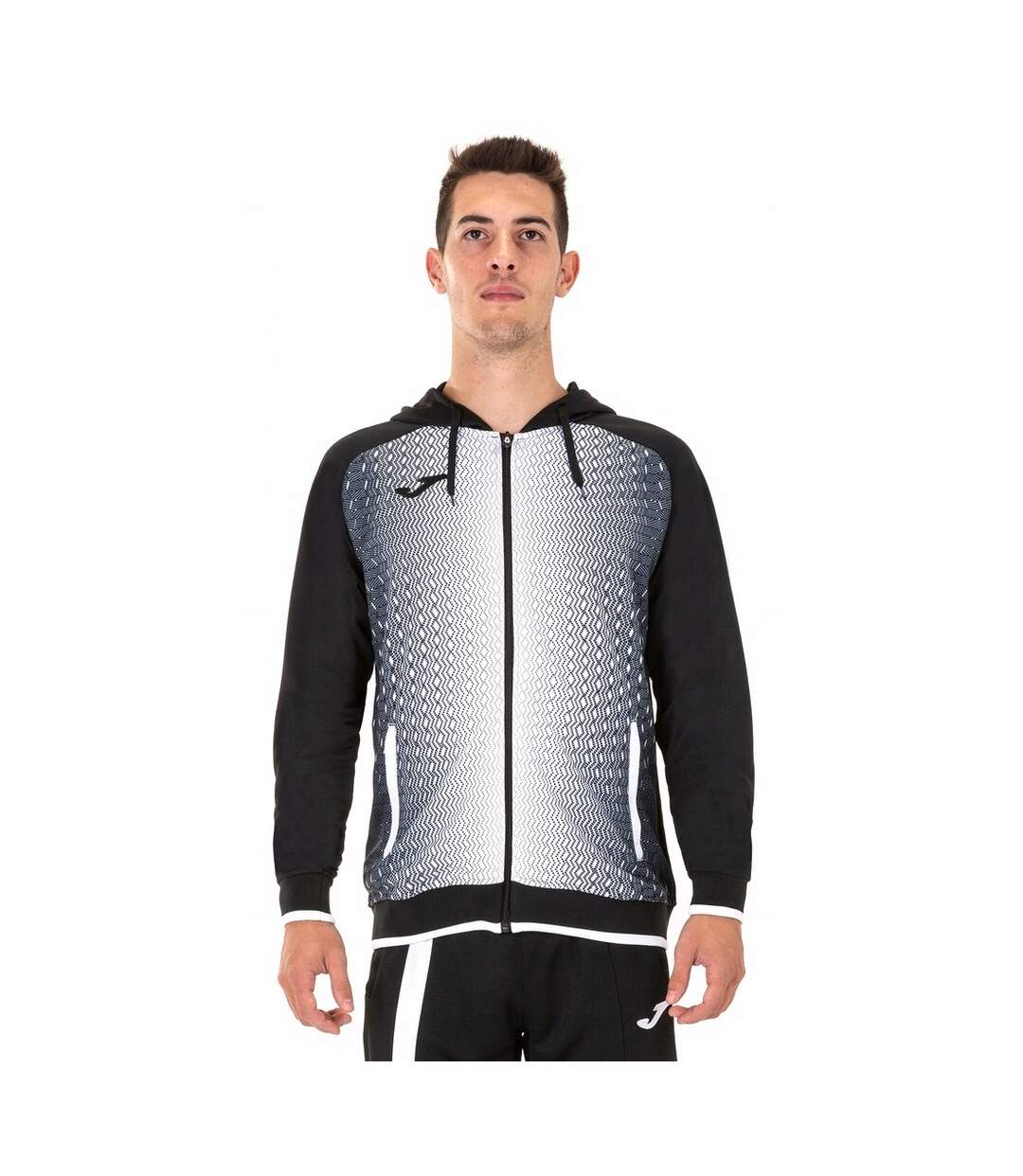 Veste À Capuche Supernova Homme Blanc Noir Joma-1