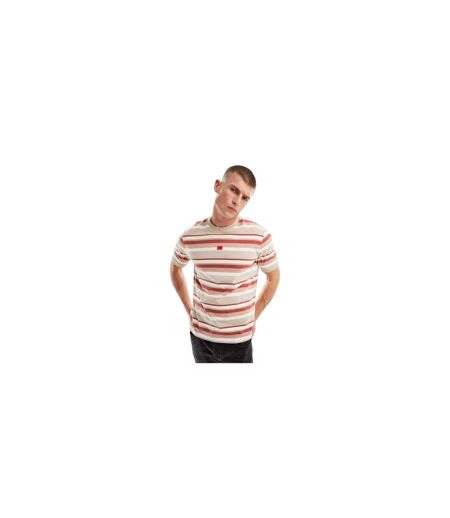 T-shirt Motif/style À Rayures Diragolino Homme Rose Blanc Hugo