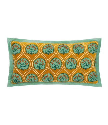 Paoletti - Housse de coussin CASA (Ocre / Bleu mer) (30 cm x 60 cm) - UTRV3042