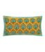 Paoletti Casa Embroidered Throw Pillow Cover (Ochre/Marine) (30cm x 60cm) - UTRV3042