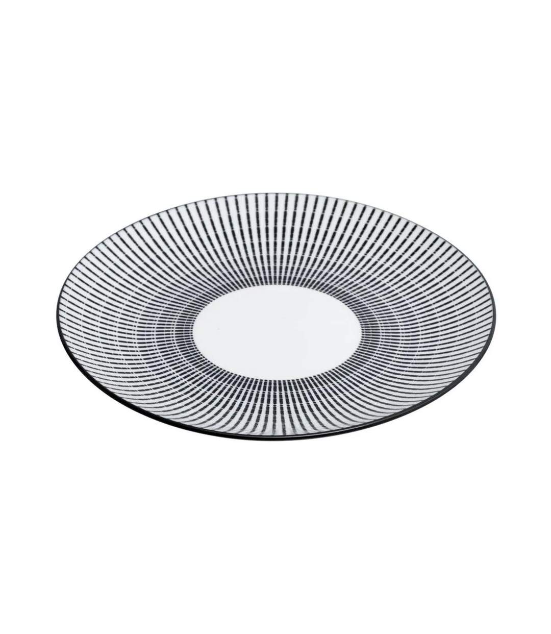 Lot de 6 Assiettes à Dessert Porcelaine Lunis 19cm Noir-2