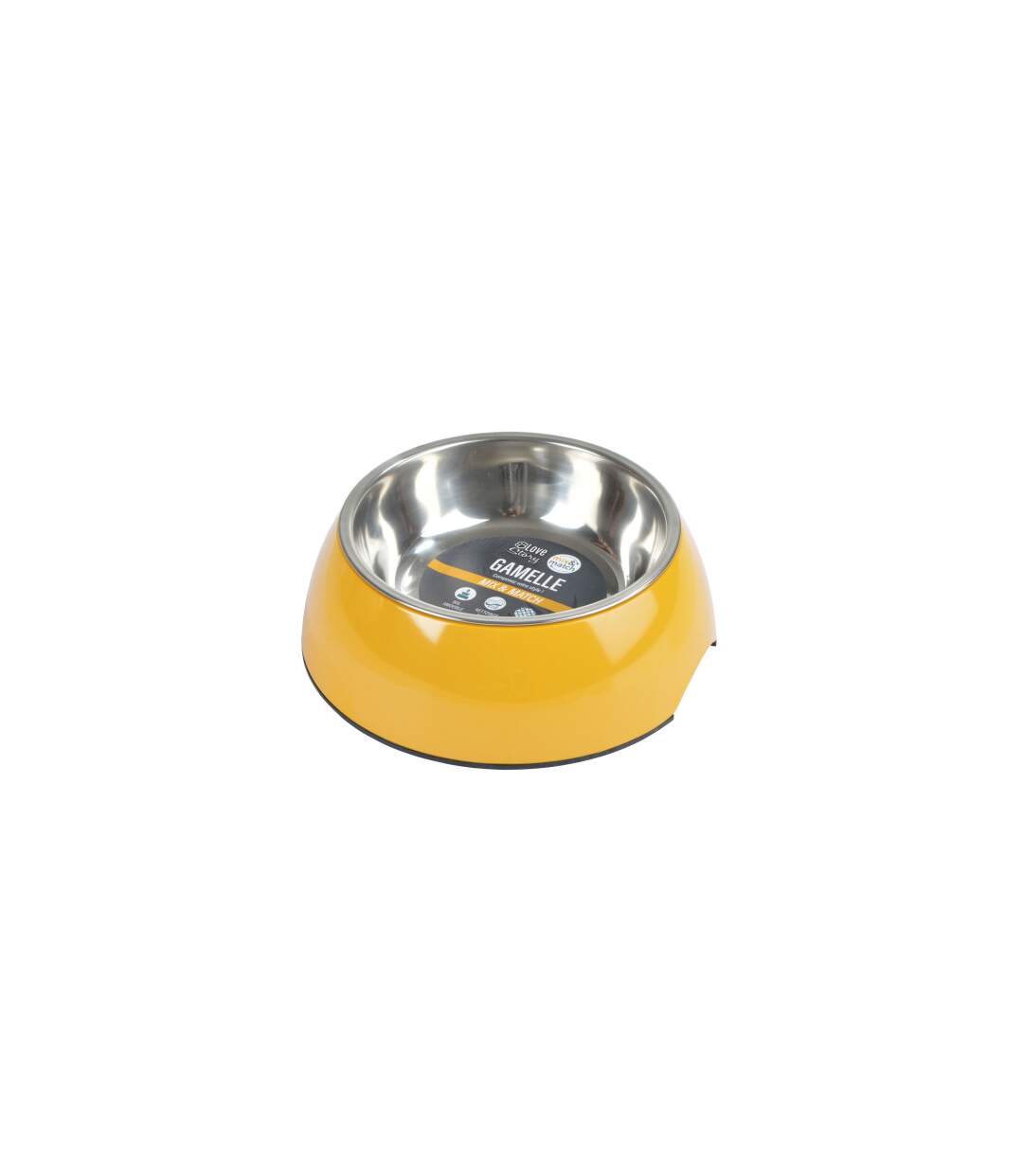 Gamelle pour Chien & Chat Bol Inox 17cm Moutarde-2