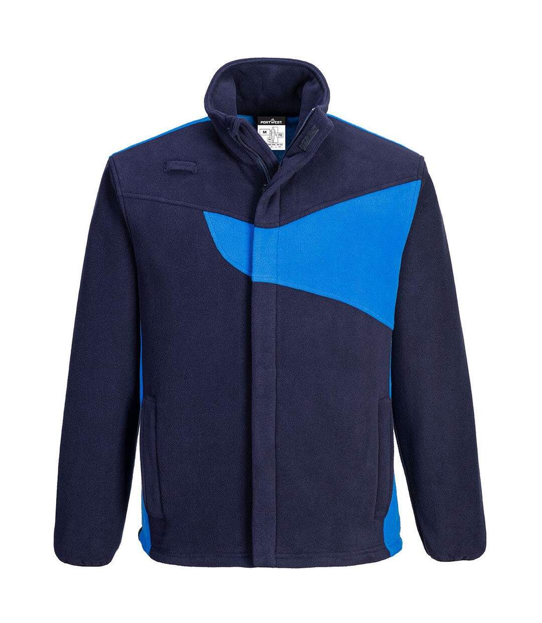 Mens pw2 fleece jacket navy/royal blue Portwest-1