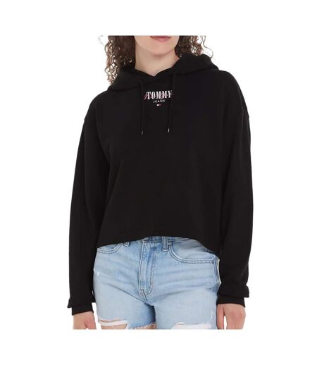 Sweat à Capuche Noir Femme Tommy Hilfiger Essential - L