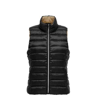 Doudoune sans manches noire/marron femme only talire - l
