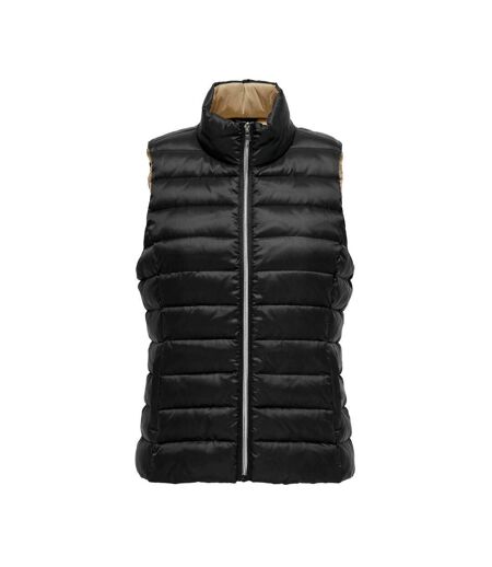 Doudoune sans manches noire/marron femme only talire - l