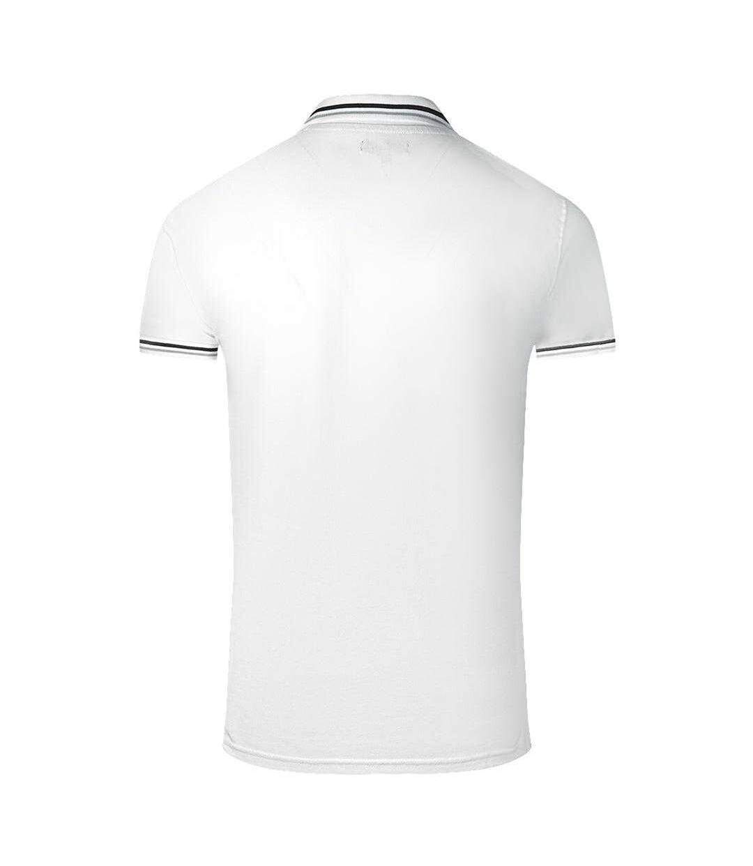 Unisex Adult Double Tipped Collar Polo Shirt White Black Cavalli Class-2