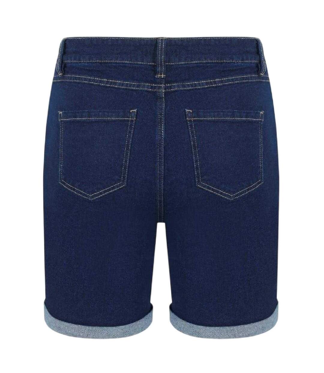 Short En Jean Femme Bleu Foncé Be You-2