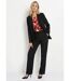 Veste blazer unie coupe droite col tailleur-3