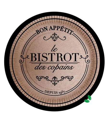 Lot de 10 Assiettes en Carton Bistrot 23cm Naturel