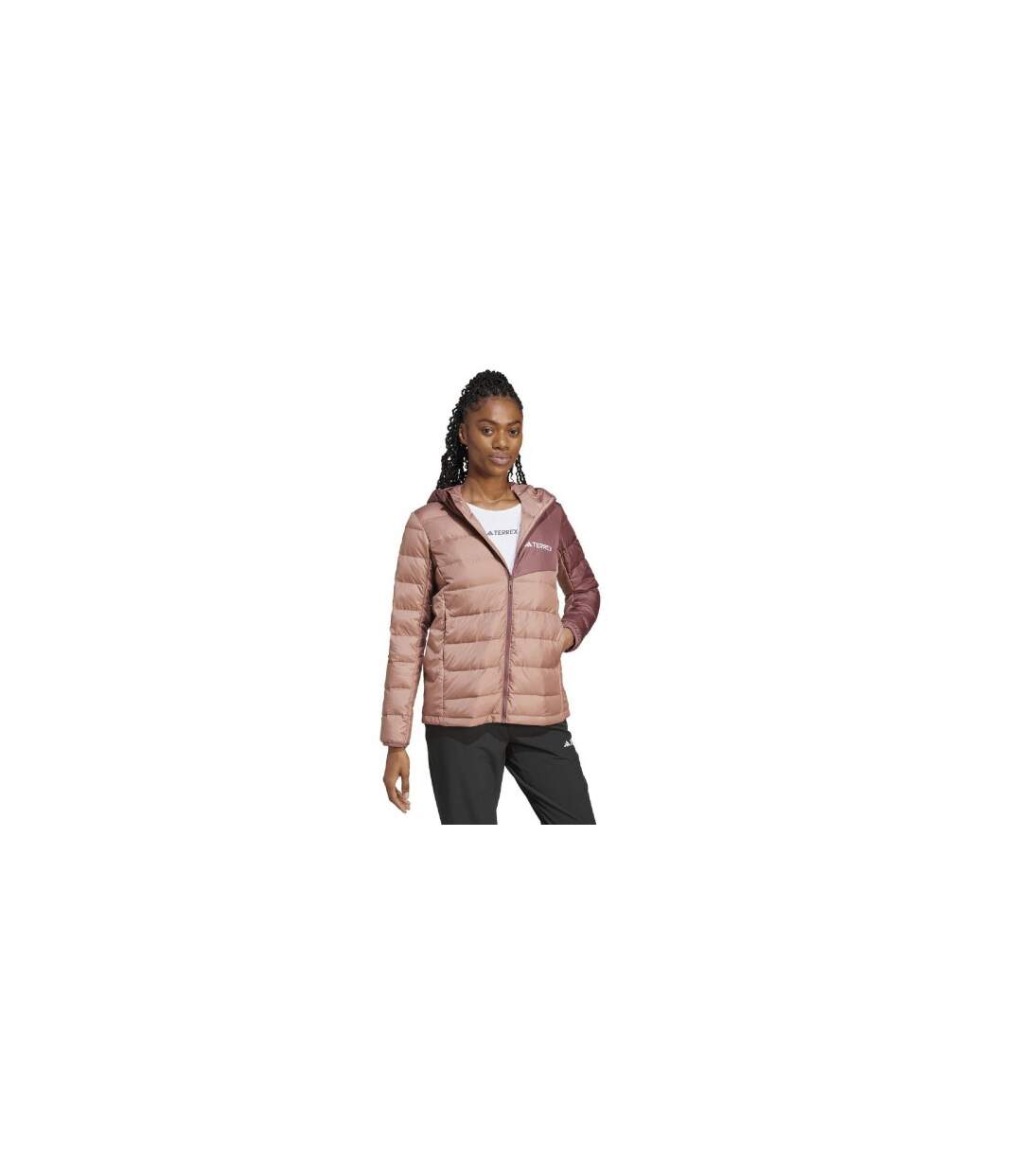 Womens/ladies Terrex Multi Recycled Polyester Lightweight Hooded Jacket Beige Adidas-1