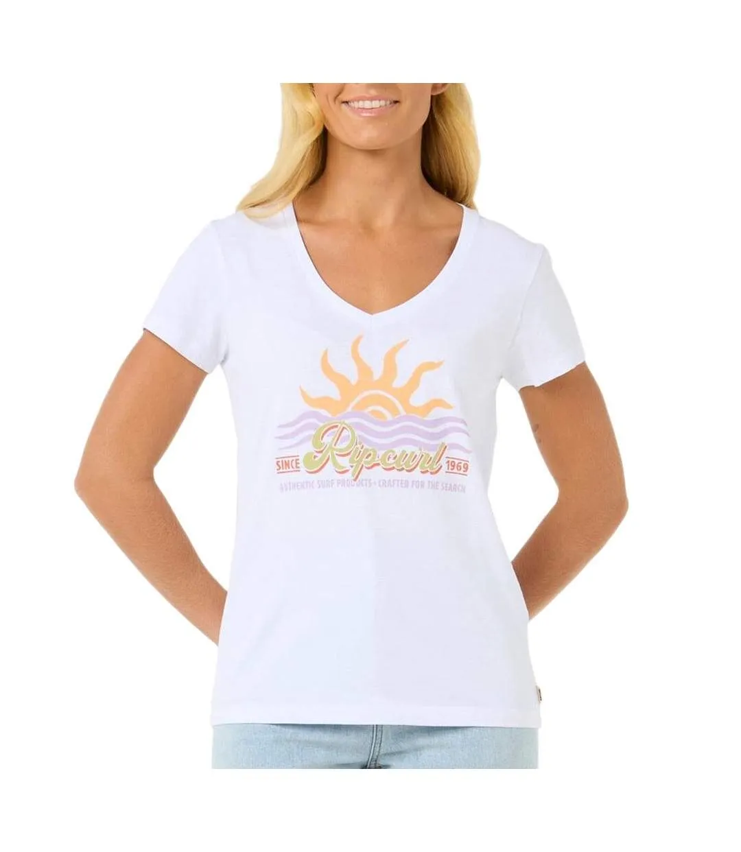 T-Shirt blanc femme rip curl cala-1