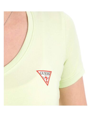 T-shirt Vert Femme Guess Mini Triangle - L