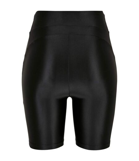 Pack Of 2  Womens/ladies Metallic Shiny High Waist Cycling Shorts  Black Urban Classics
