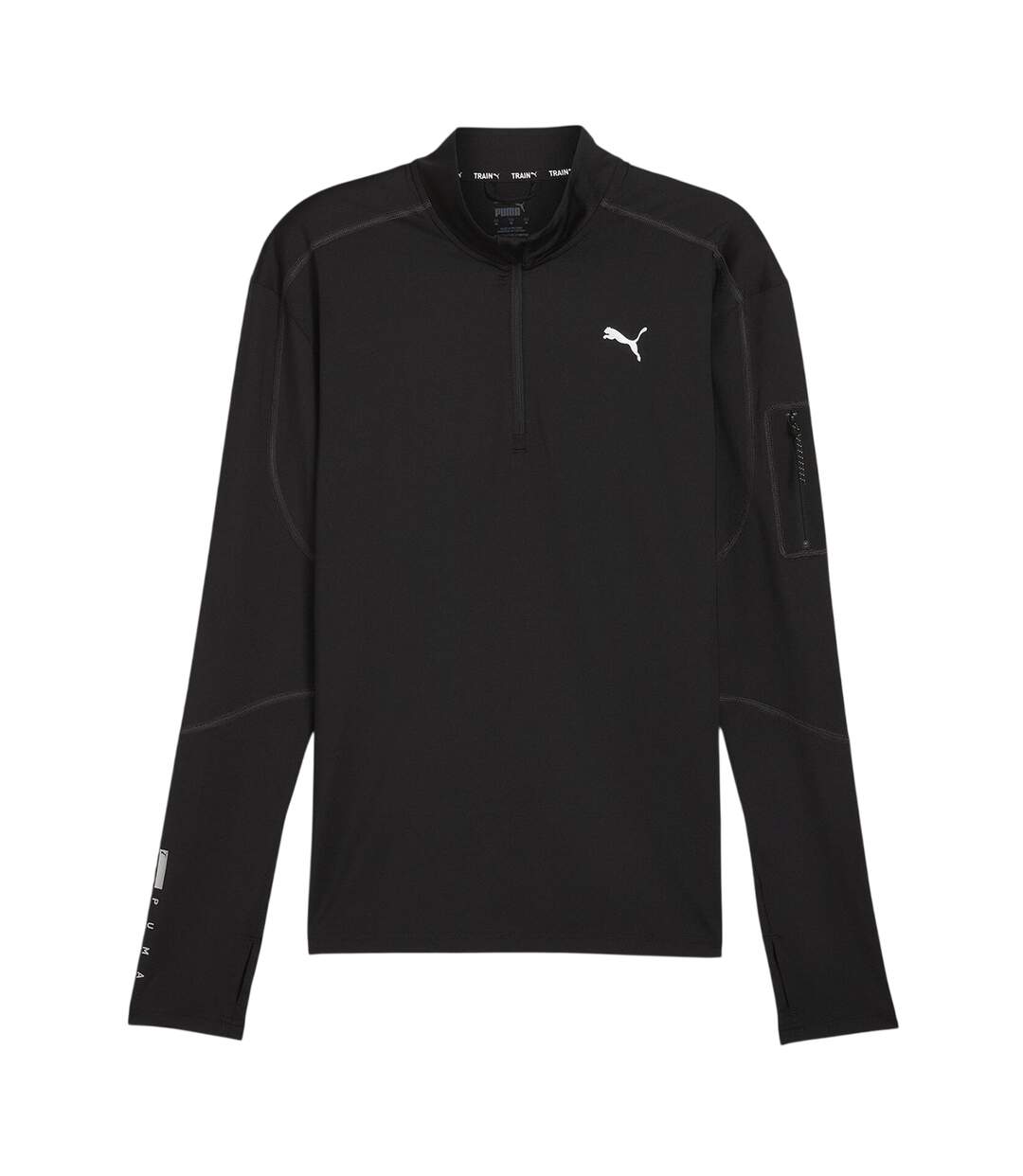 Mens Cloudspun Quarter Zip Long-sleeved Top Black Puma-1