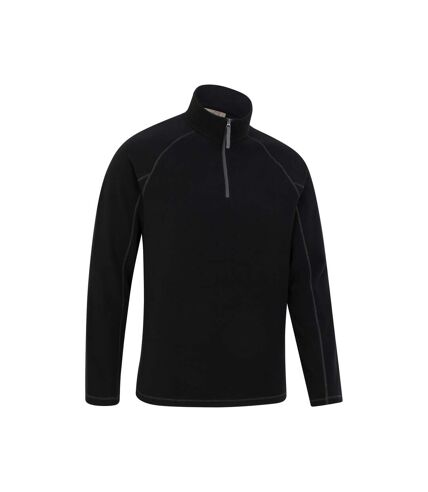 Mountain Warehouse Mens Ashbourne II Half Zip Fleece Top (Black)