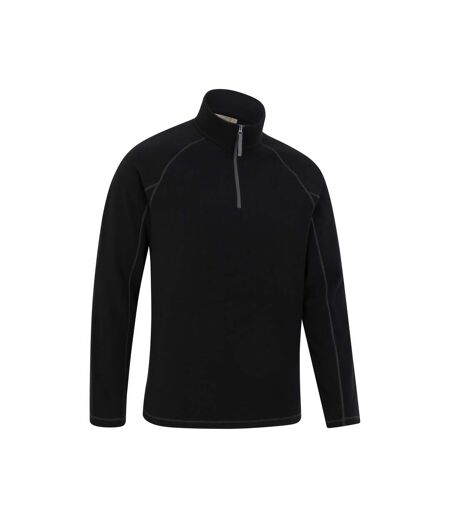 Mens ashbourne ii half zip fleece top black Mountain Warehouse