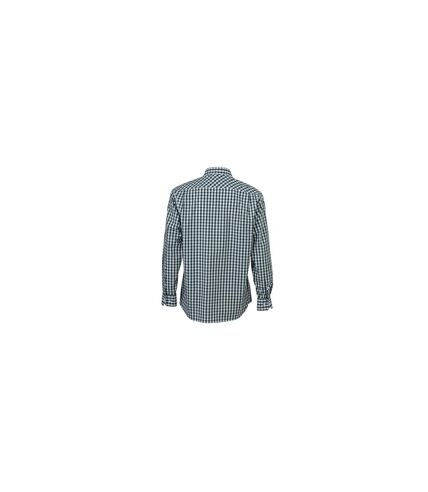 chemise manches longues carreaux vichy HOMME JN617 - vert foncé