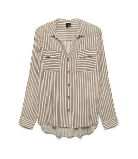 Chemise beige/taupe femme vero moda bumpy