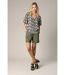 Blouse femme ample col V avec boutons et manches papillon EHOMA-1