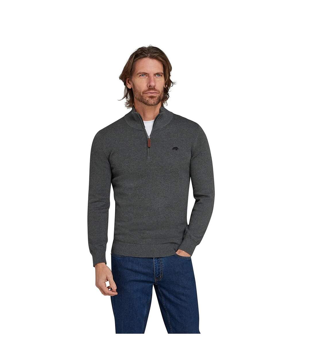 Pull classic homme charbon Raging Bull-1