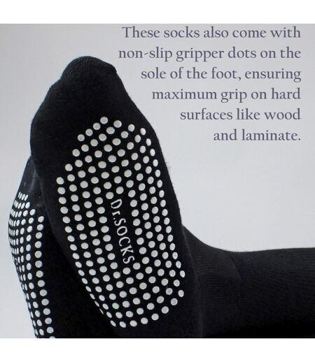 4 Pack Long Bamboo Diabetic Socks With Grips for Men and Women